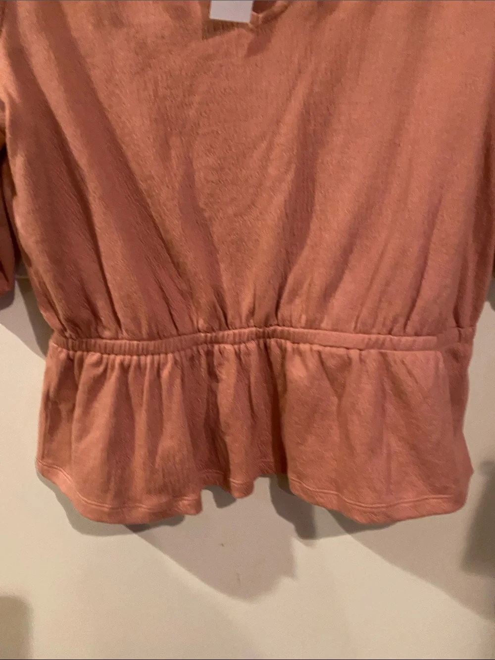 LOFT Outlet V-Neck Peplum Blouse in Dusty Rose